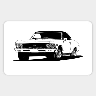 1966 Chevy Chevelle - stylized monochrome Sticker